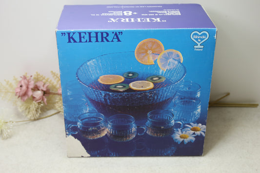 Riihimäen lasi Kehrä Boolimalja ja mukit, Nanny Still