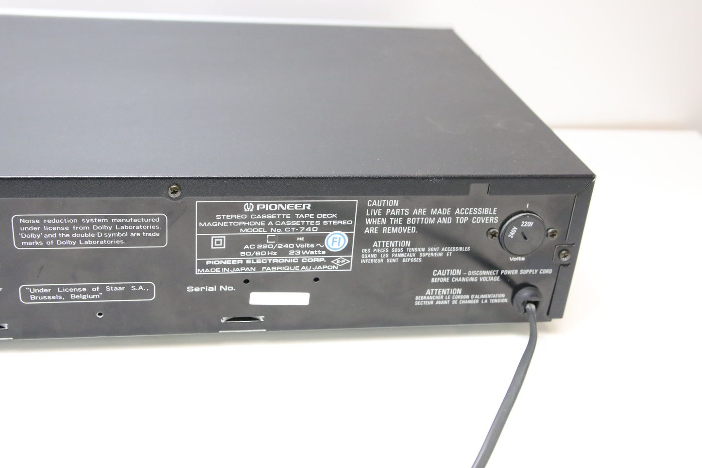 Pioneer CT-740 Kasettidekki