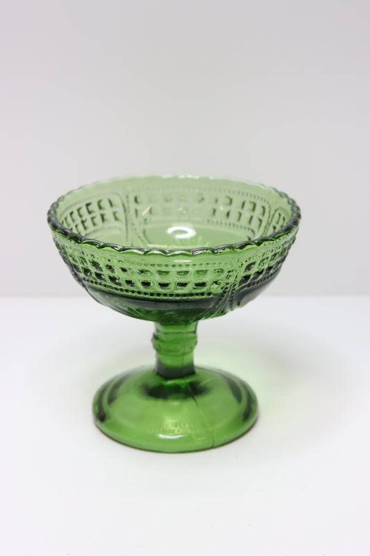 Riihimäen lasi Vihreä jalallinen jälkiruokamalja