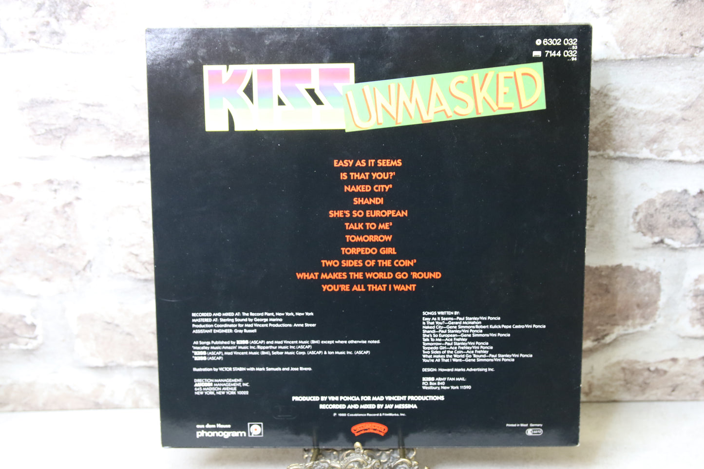 Kiss Unmasked Lp-levy