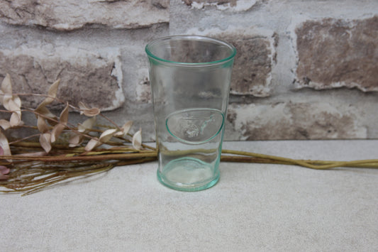 Riihimäen lasi Lypsäjä aiheinen juomalasi vihertävä