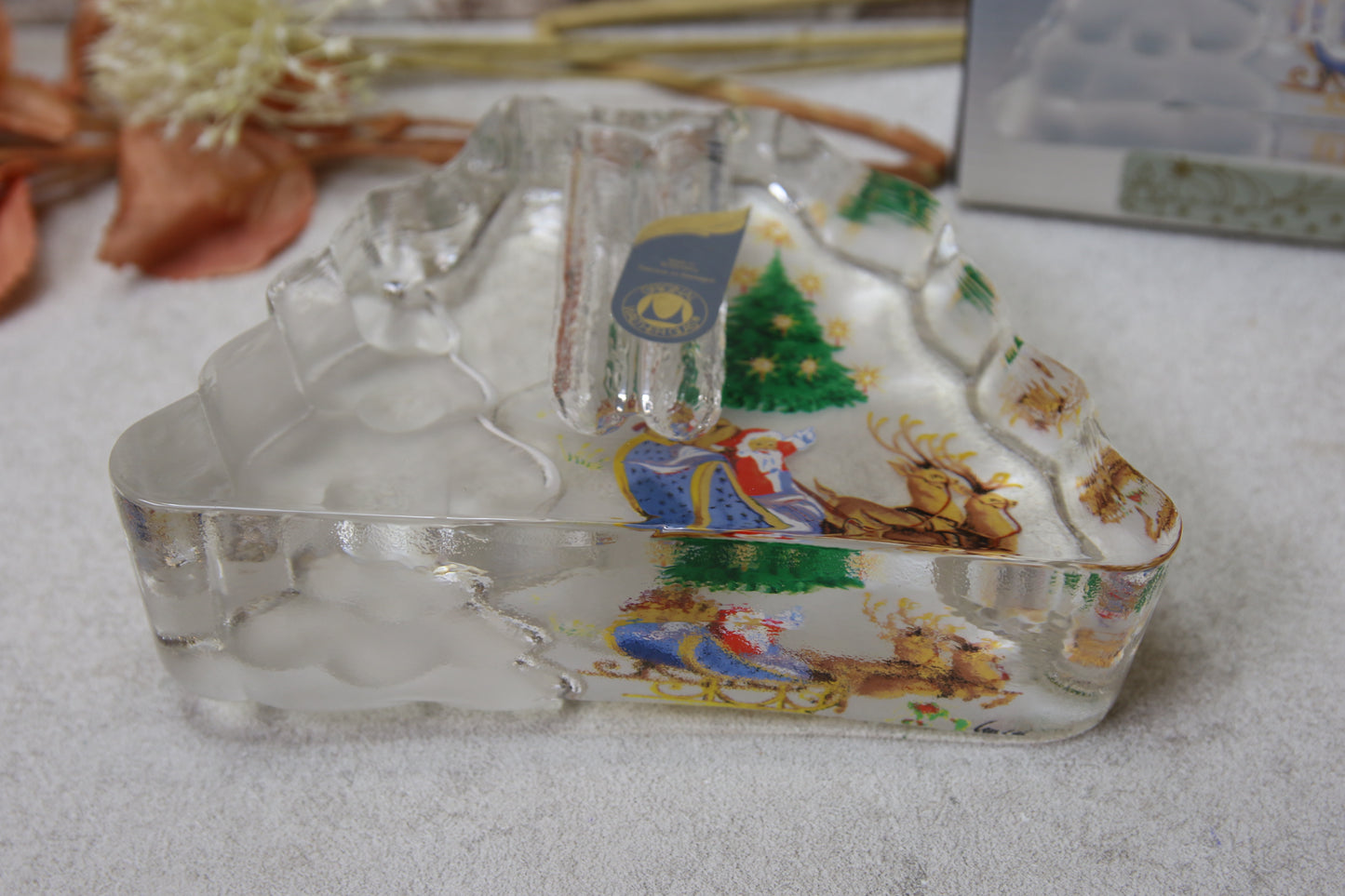 Jouluaiheinen kynttilänjalka Walther Glass