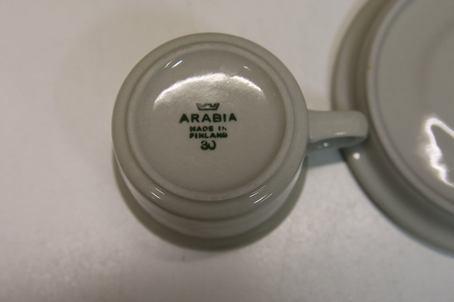 Arabia Mokka kahvikuppi vihreä raita