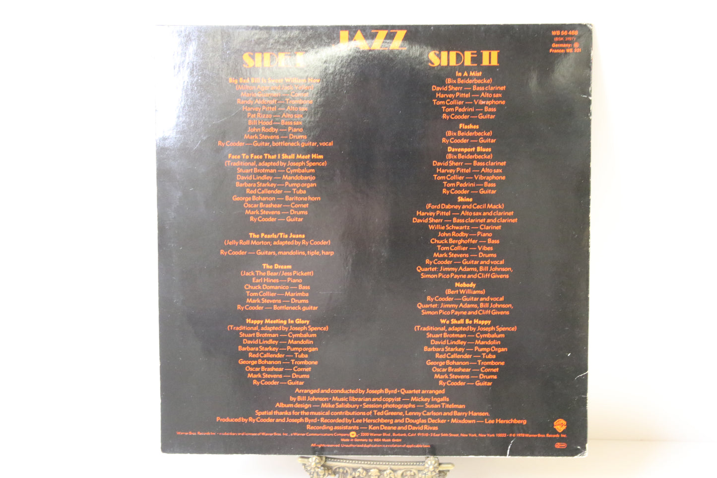 Ry Cooder Jazz Lp-levy