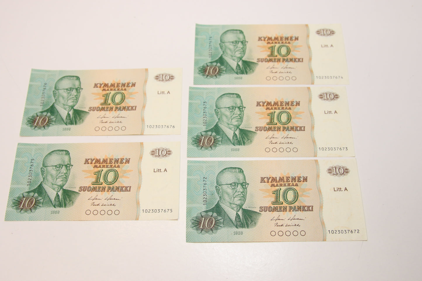 10 markan seteli 5kpl