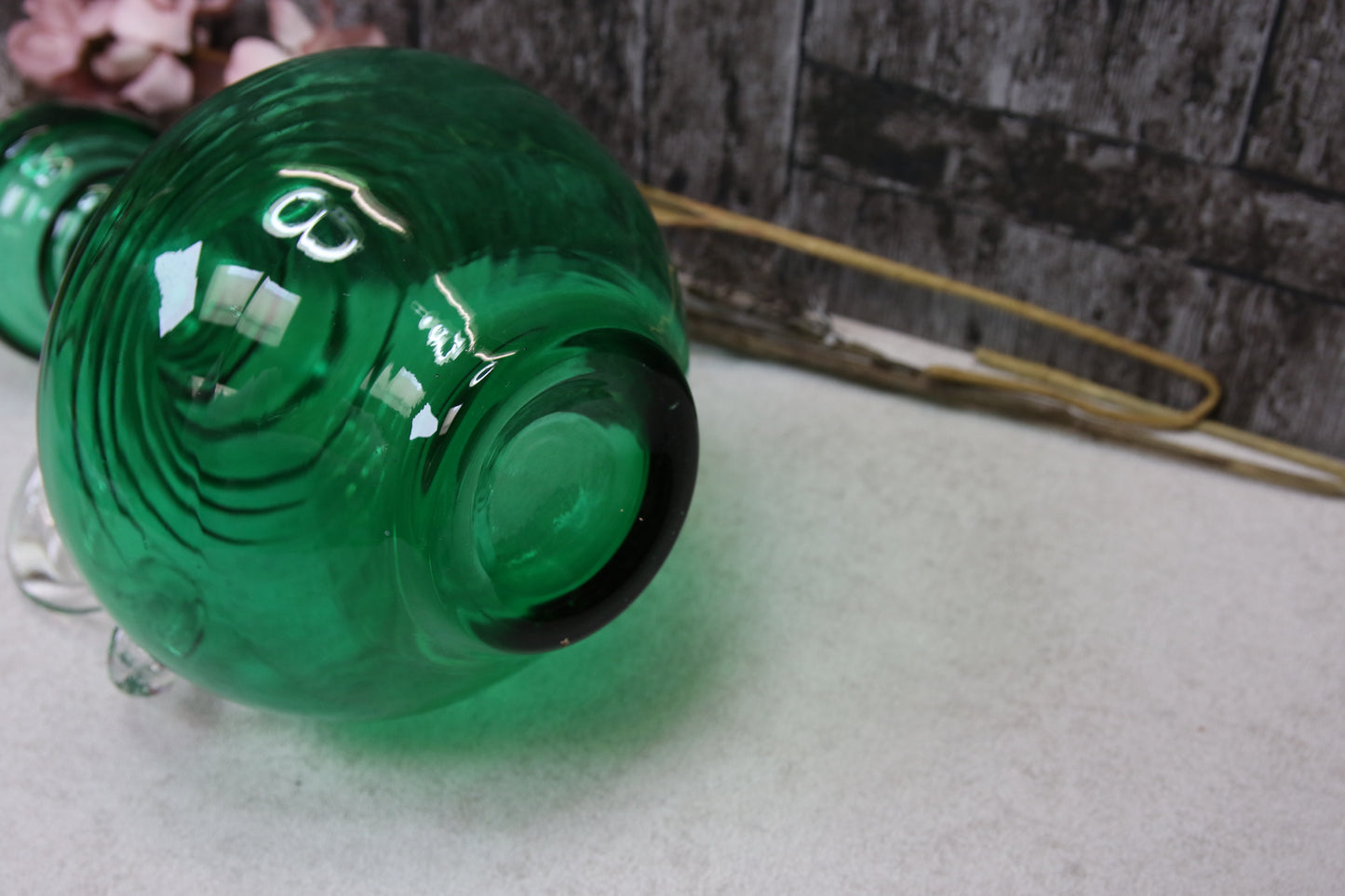 Riihimäen lasi Kleopatra vihreä maljakko Tamara Aladin