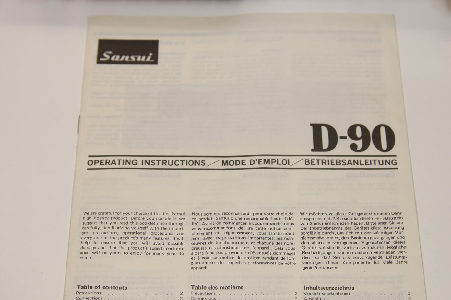 Sansui D 90 Kasettidekki viallinen