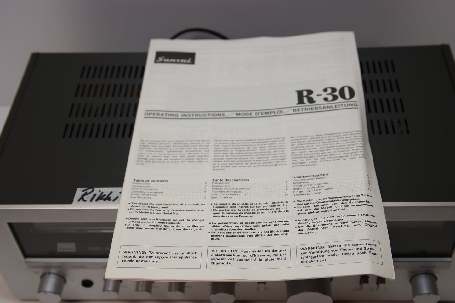 Sansui R30 Vahvistin Viallinen