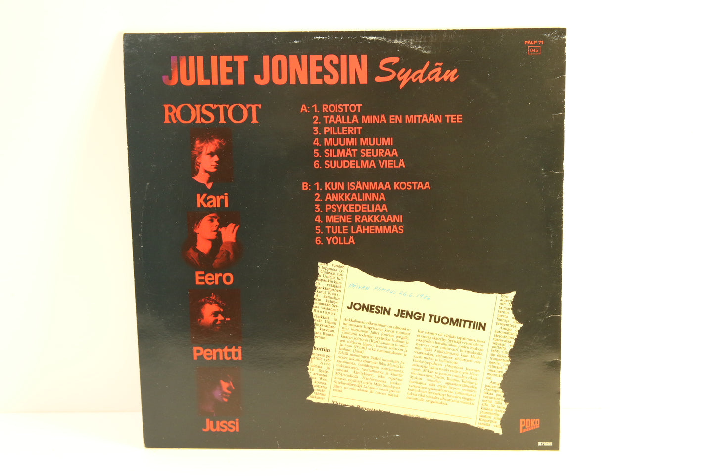 Juliet Jonesin Sydän Roistot Lp-levy