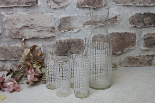 Riihimäen lasi Karahvi ja neljä lasia 1799 Helena Tynell