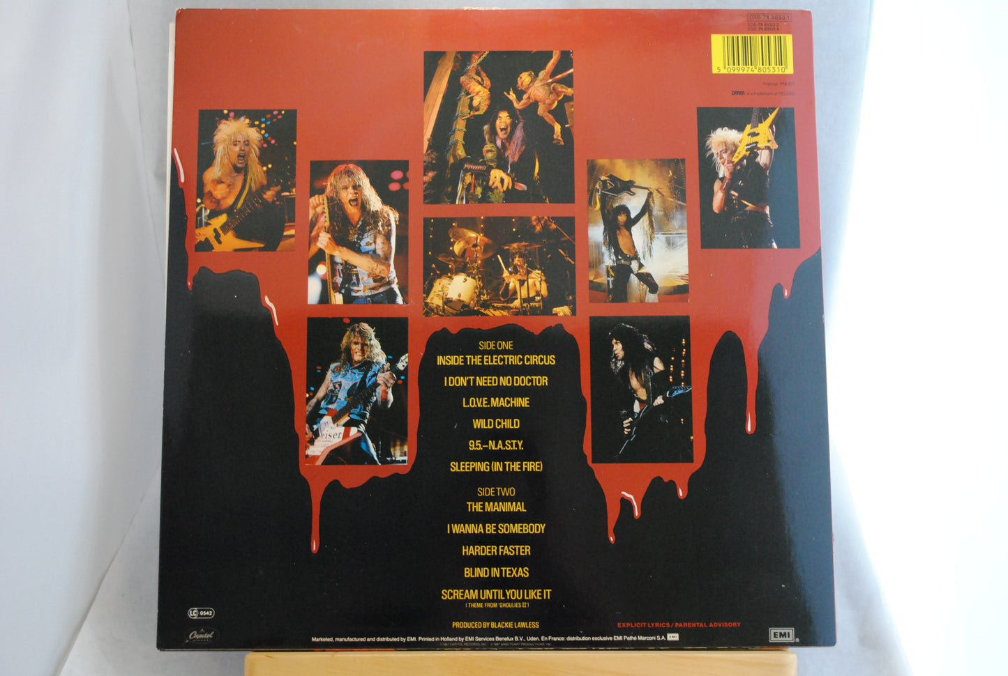 Wasp Live in the Raw Lp-levy