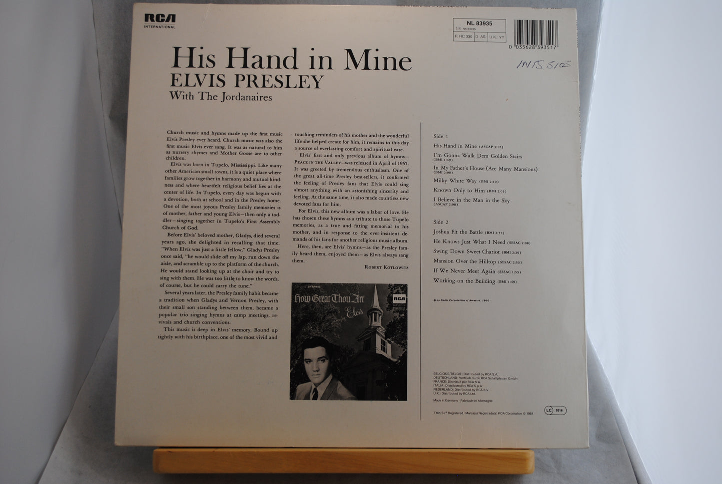 Elvis Presley His Hand in Mine Lp-levy
