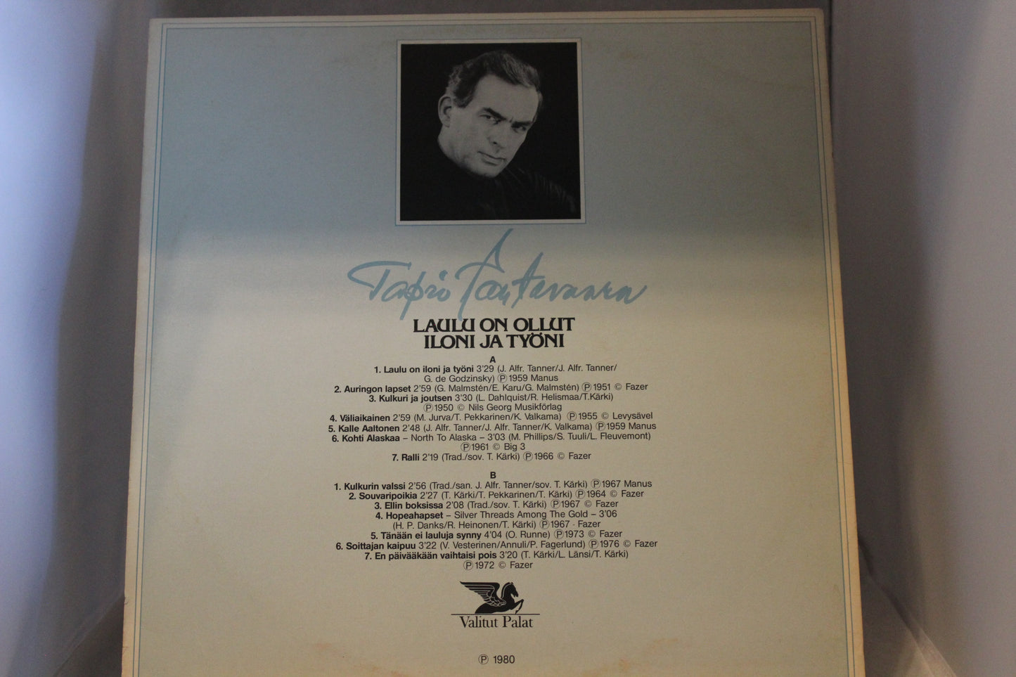 Tapio Rautavaara Laulu on ollut iloni ja työni Lp-levy