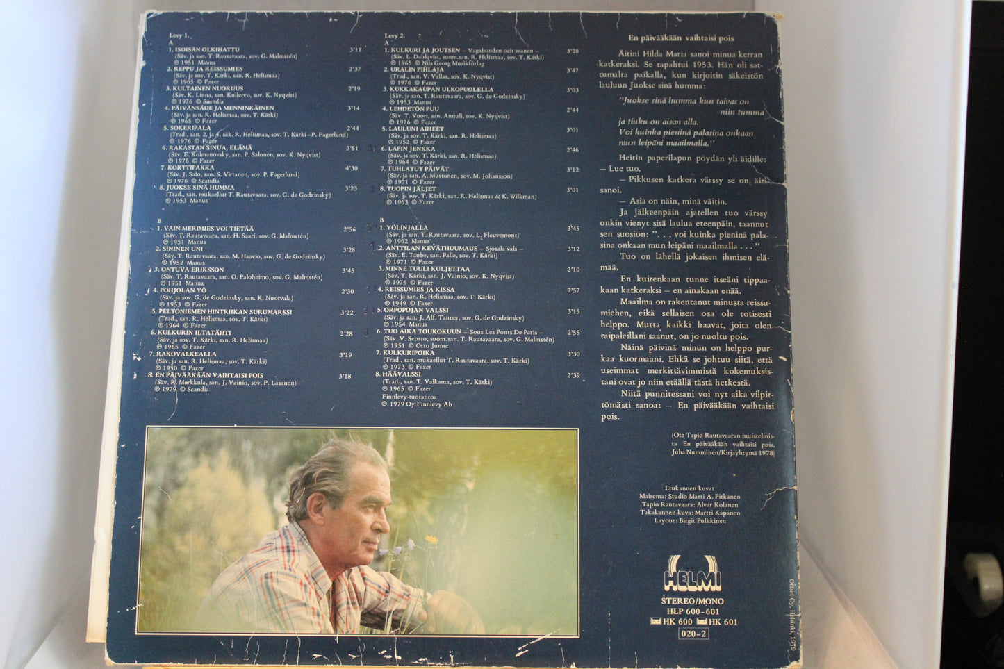 Tapio Rautavaara Reissumiehen Taival Tupla lp-levy