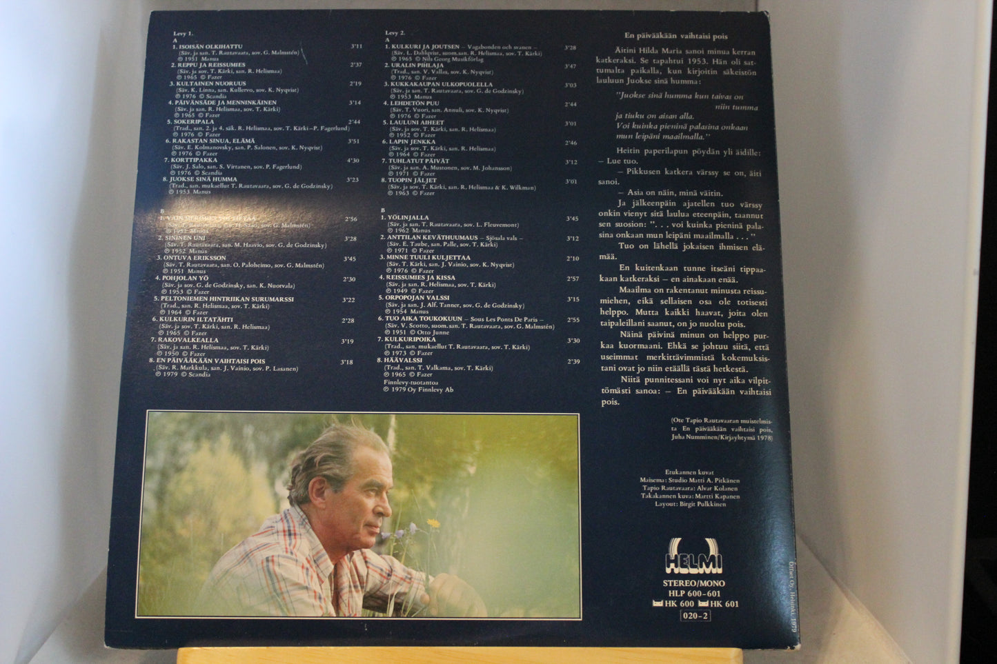 Tapio Rautavaara Reissumiehen taival Tupla lp-levy