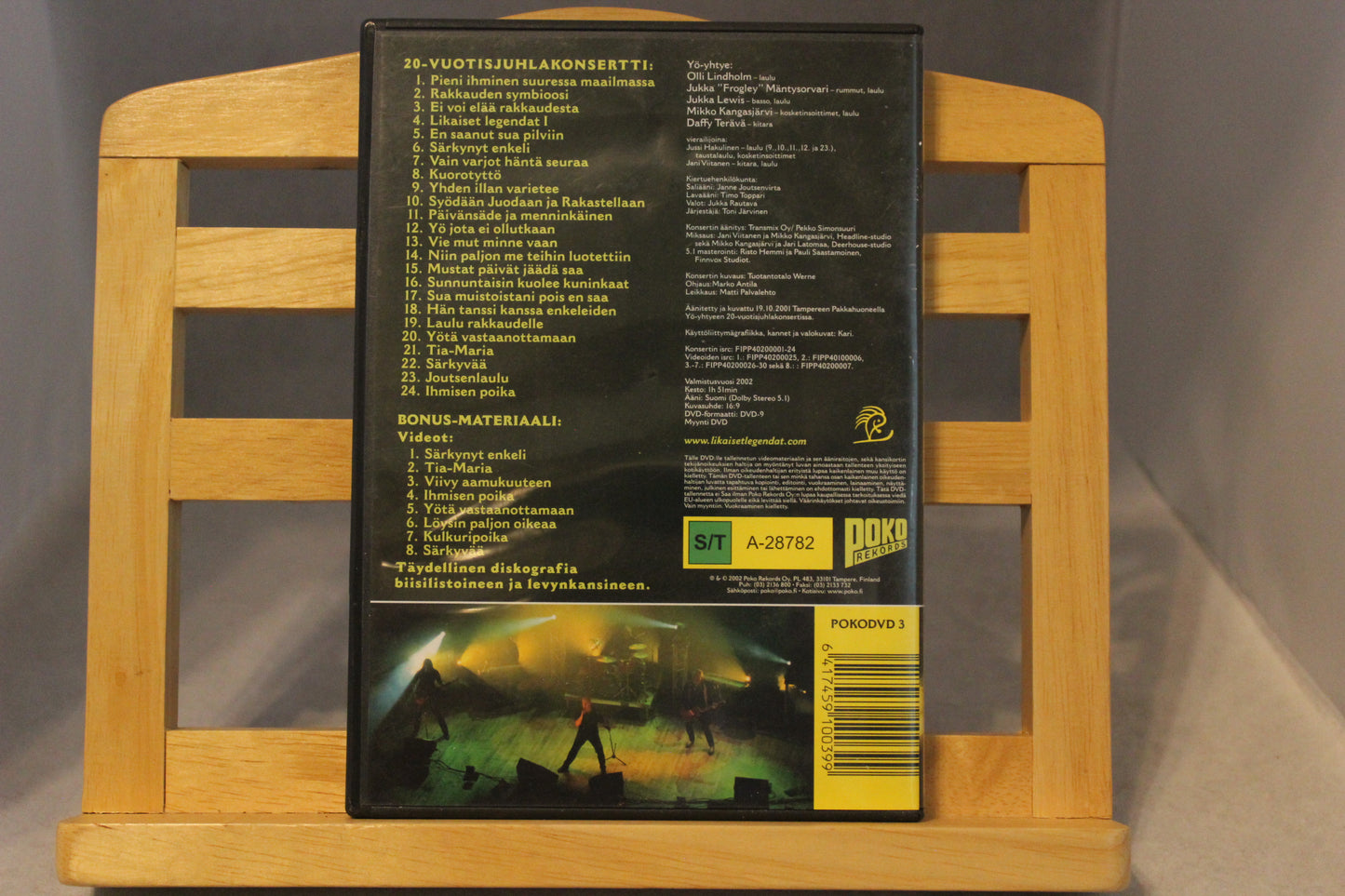 Yö Live 20 vuotisjuhlakonsertti DVD levy