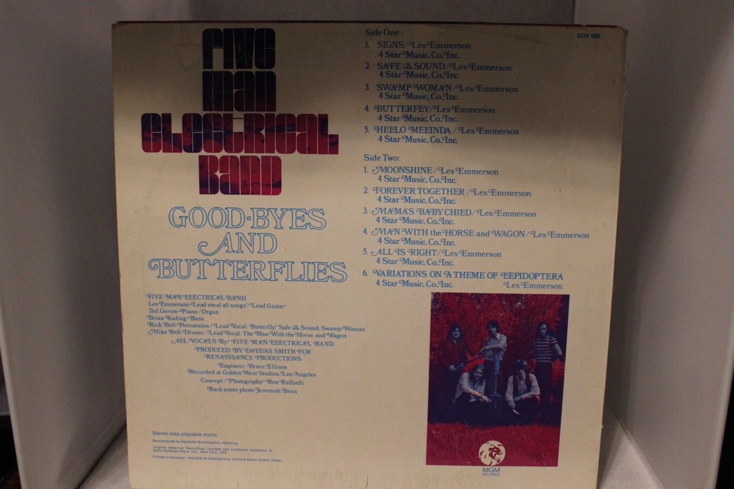 Fire man electrical band Good - byes and butterflies lp - levy - Asadon AarteetLp - levyt