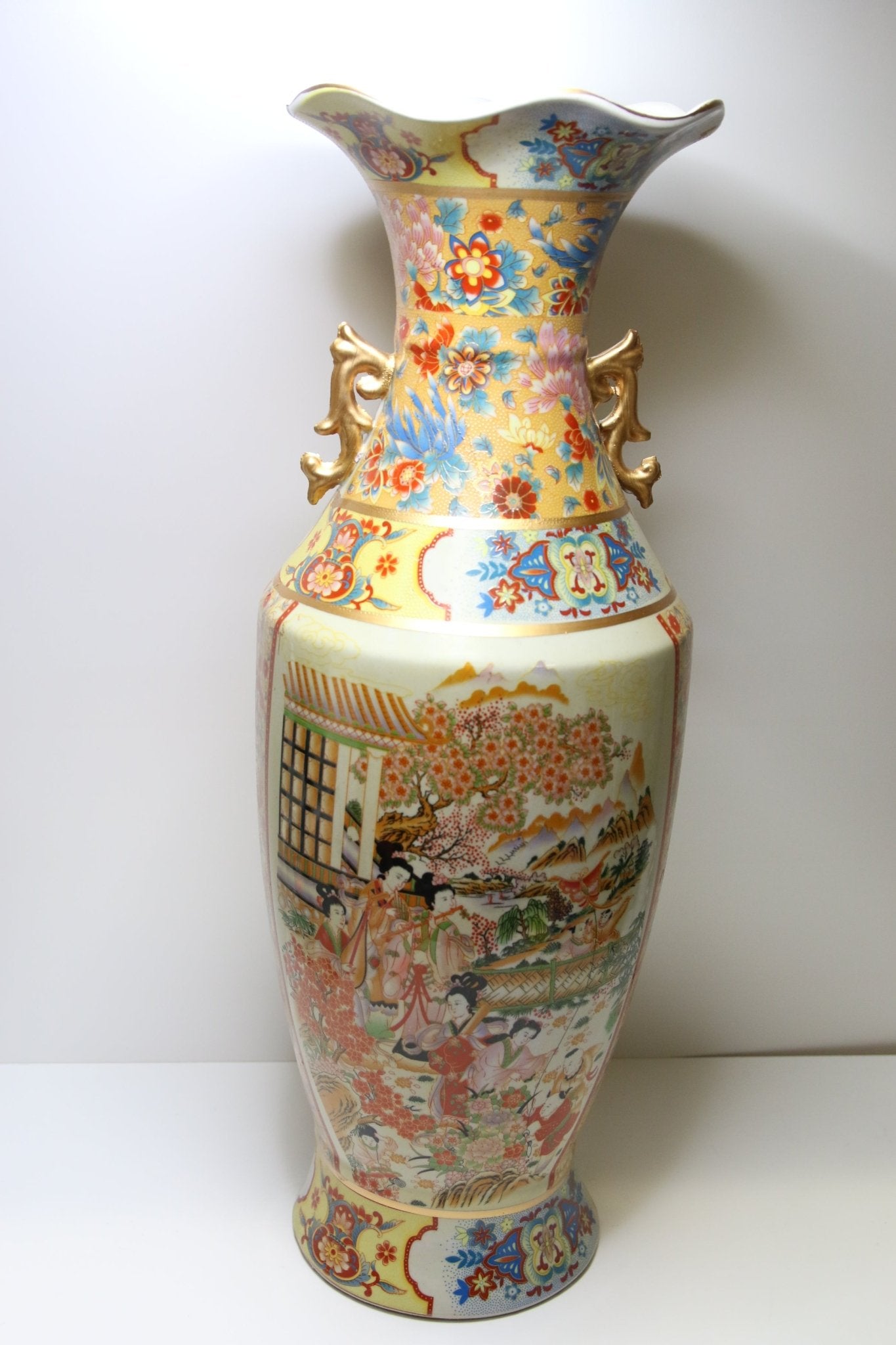 Japanilaistyylinen iso lattiamaljakko - Asadon AarteetMaljakot