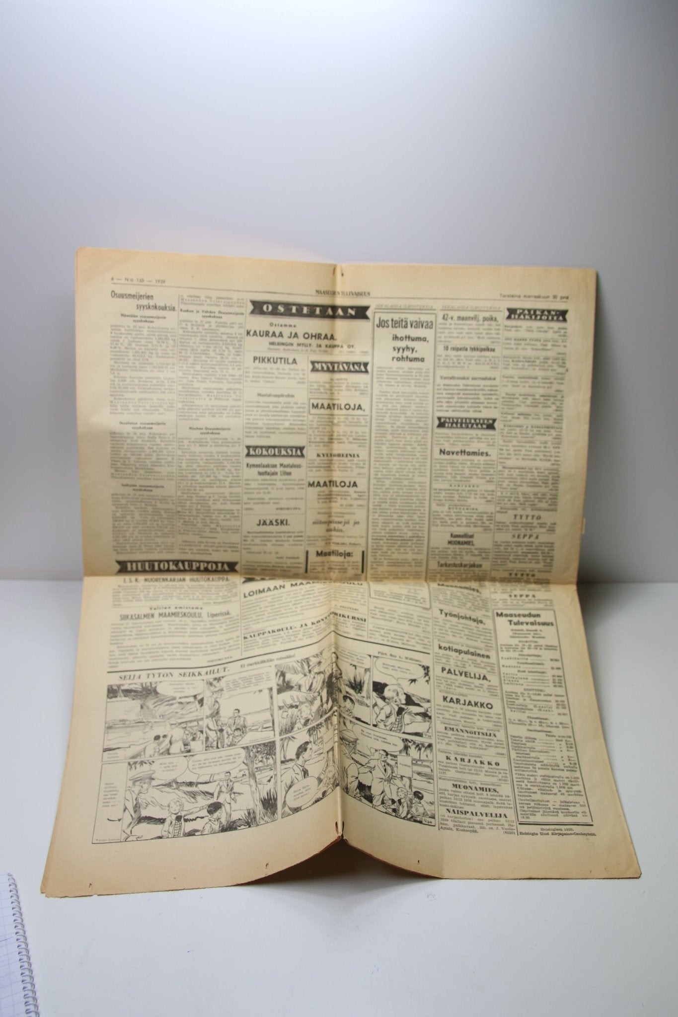 Maaseudun tulevaisuus lehti vuodelta 1939 - Asadon AarteetKeräily