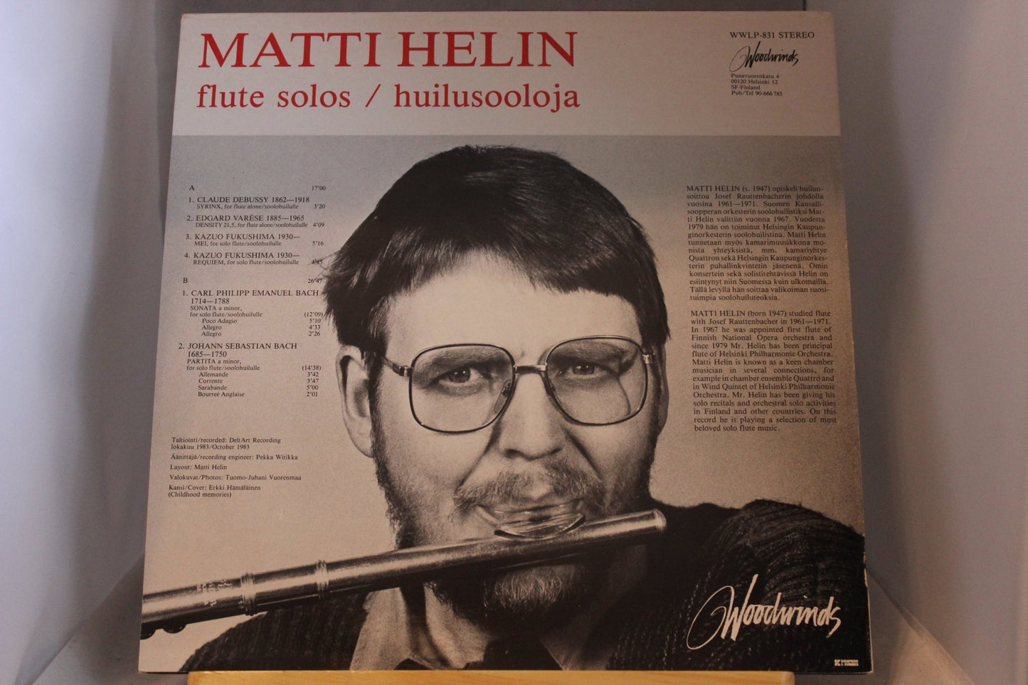 Matti Helin Huilusooloja lp - levy - Asadon AarteetLp - levyt