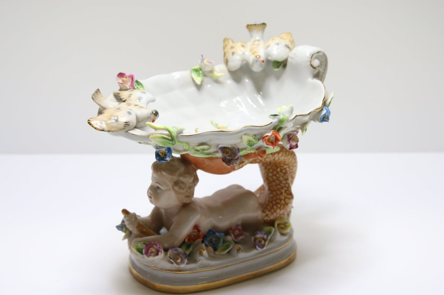 Meissen lintujen juoma - allas figuuri - Asadon Aarteet