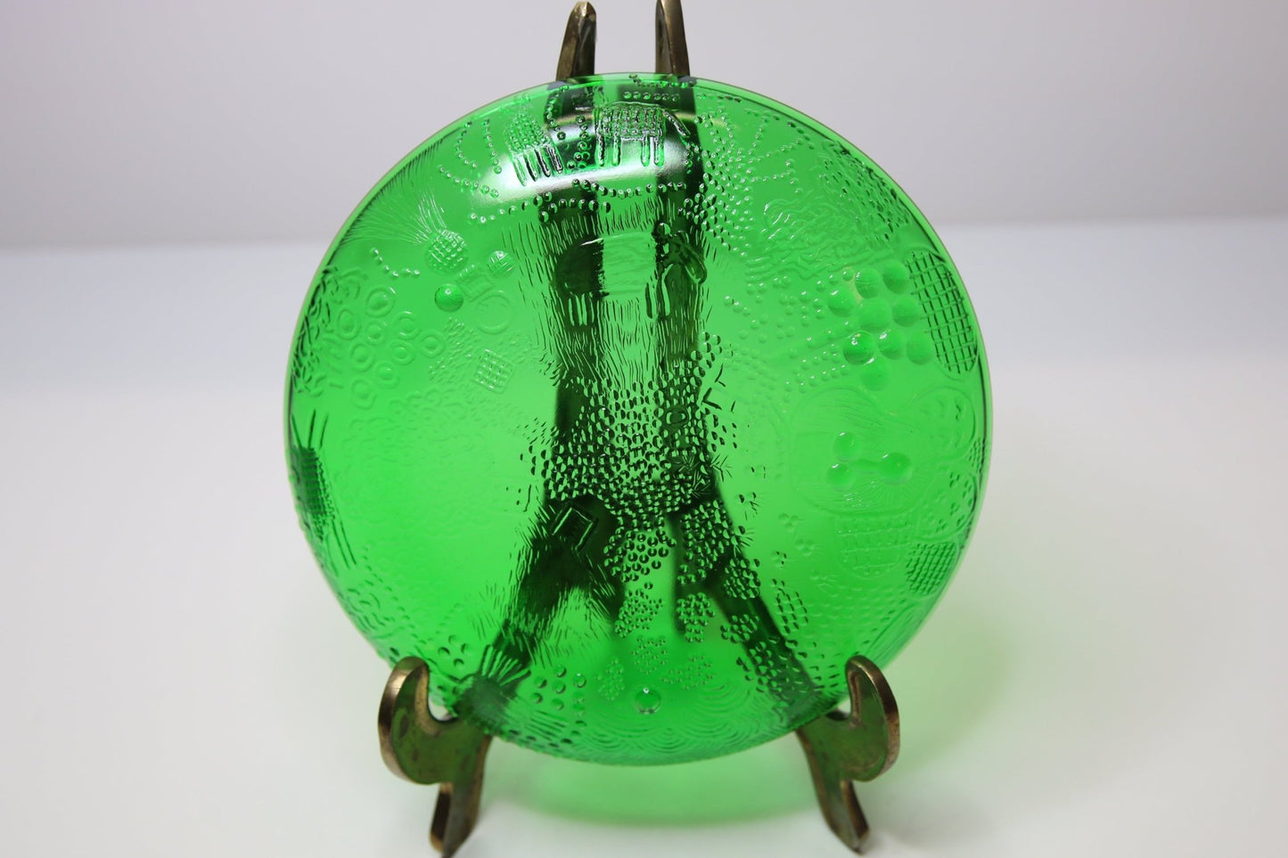 Nuutajärvi vihreä Fauna lasilautanen - Asadon AarteetLautaset