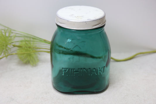 Riihimäen lasi Vihreä neliapila lasipurkki