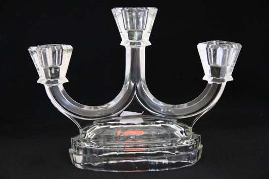 Riihimäen lasi Kirkas 3-haarainen kynttilänjalka