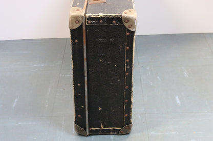 Tummanruskea matkalaukku 50-luku