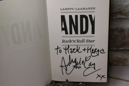 Kirja Andy Rock`n Roll Star nimikirjoituksella