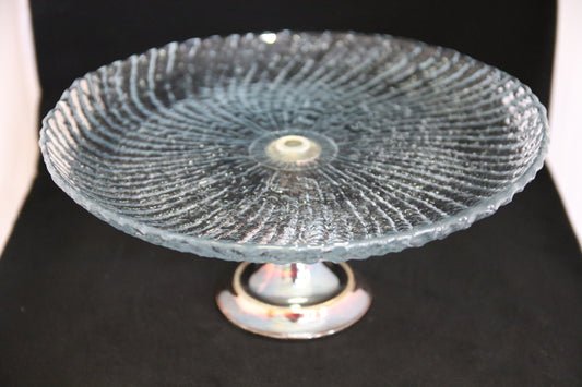 Riihimäen lasi Kehrä jalallinen tarjoilulautanen