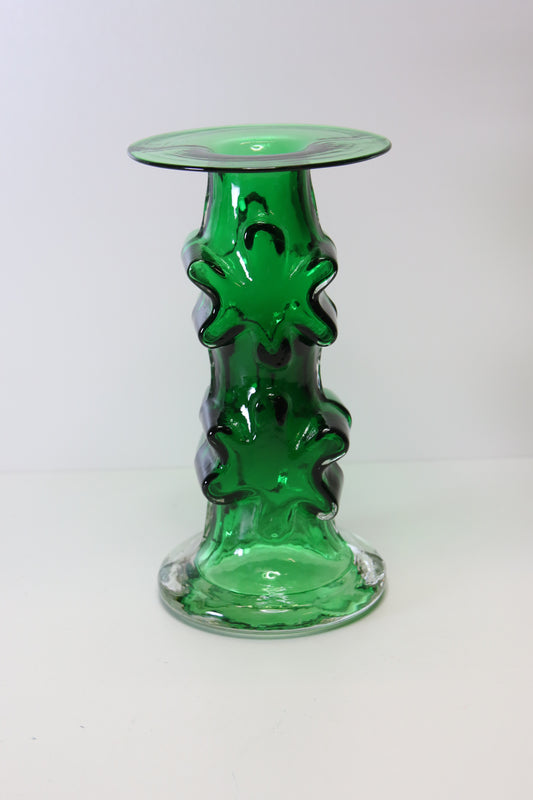 Riihimäen lasi Kasperi vihreä kynttilänjalka