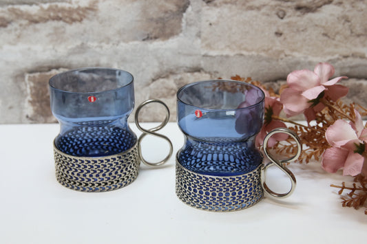 Iittala Tsaikka sininen glögi/teelasi Timo Sarpaneva