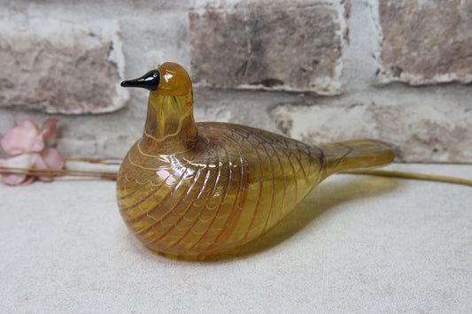 Iittala Karjalan Kultakäkönen lasilintu Oiva Toikka