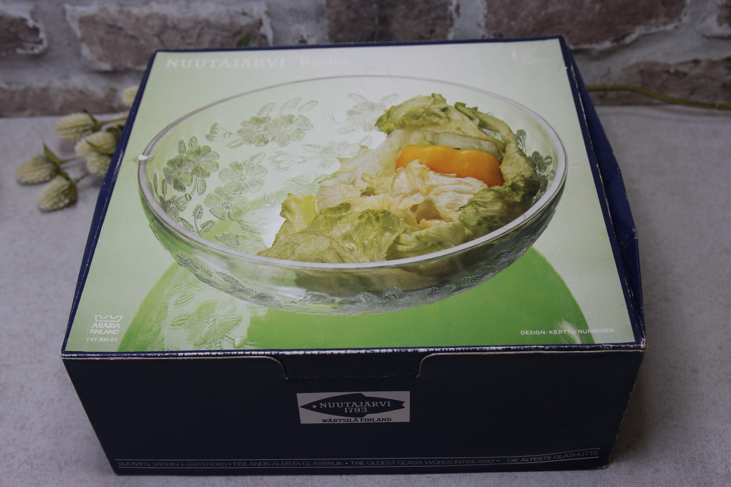 Arabia/Nuutajärvi Rosita lasikulho Kerttu Nurminen