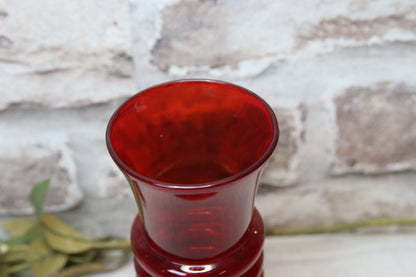 Riihimäen lasi Kielo punainen maljakko Tamara Aladin