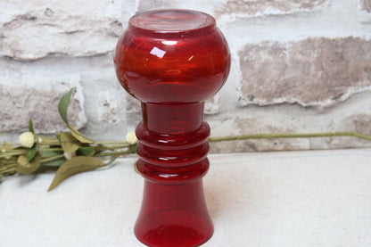 Riihimäen lasi Kielo punainen maljakko Tamara Aladin