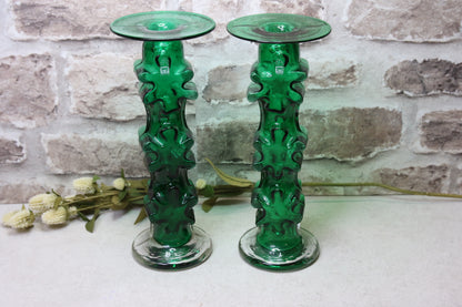 Riihimäen lasi Kasperi kynttilänjalka signeerattu Erkkitapio Siiroinen