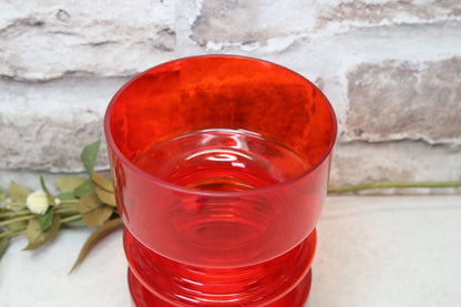 Riihimäen lasi Tiimalasi maljakko punainen Nanny Still