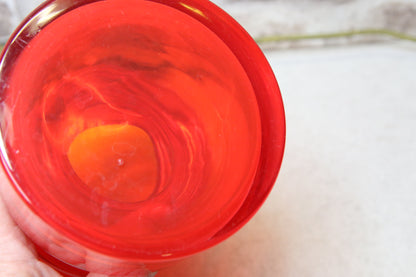 Riihimäen lasi Tiimalasi maljakko punainen Nanny Still