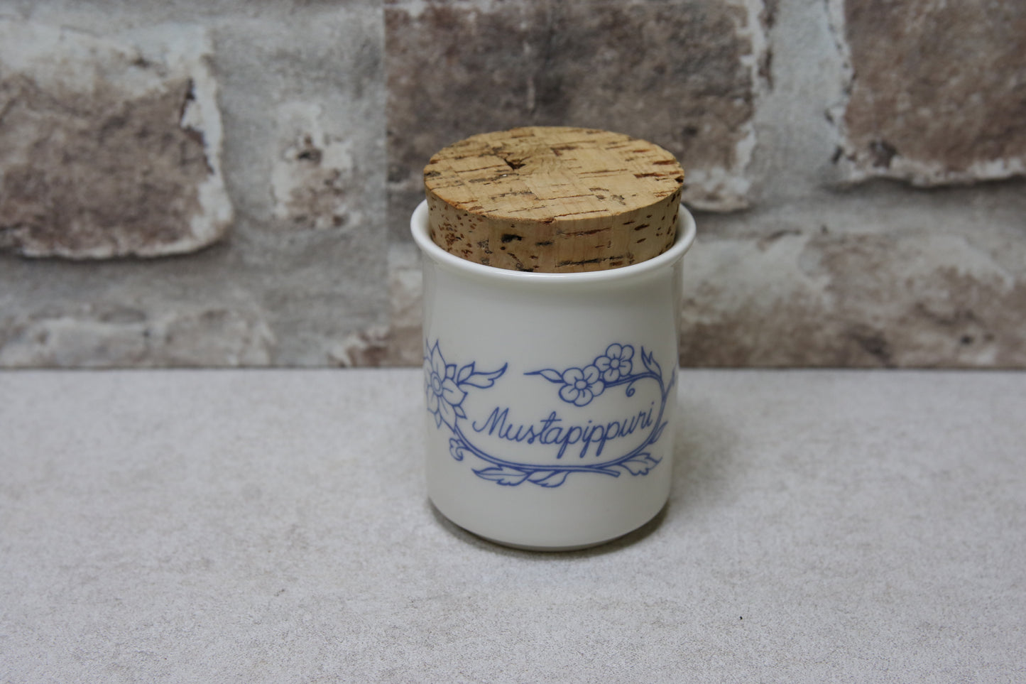 Arabia Sininen keittiö Mustapippuri maustepurkki Raija Uosikkinen