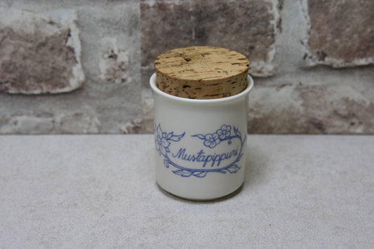 Arabia Sininen keittiö Mustapippuri maustepurkki Raija Uosikkinen