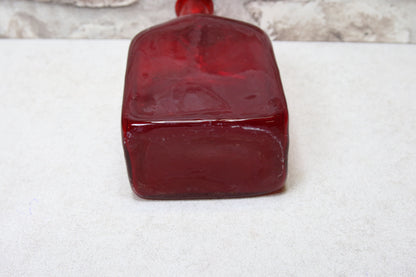 Riihimäen lasi Punainen lasipullo