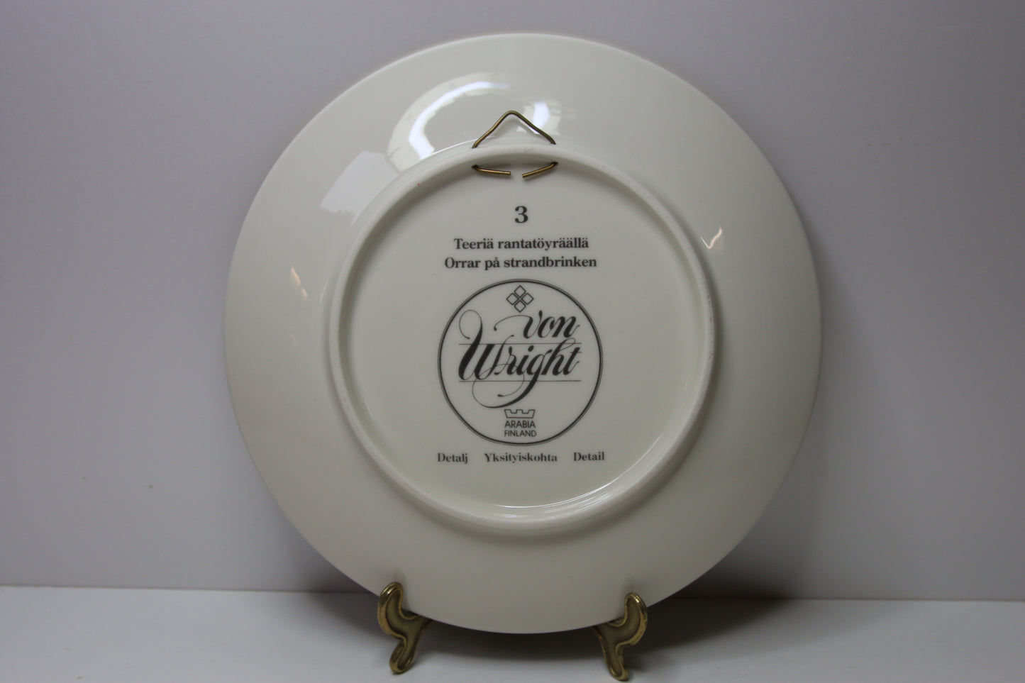 Arabia Teeriä rantatöyräällä seinälautanen von Wright