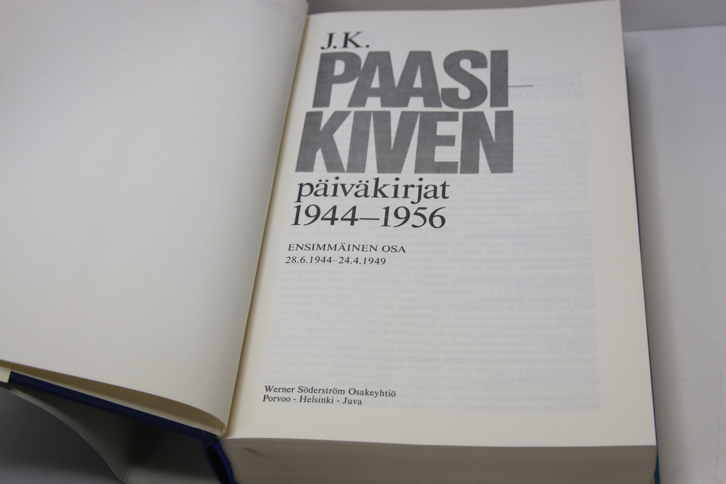 Paasikiven päiväkirjat 1944-1956 kirja