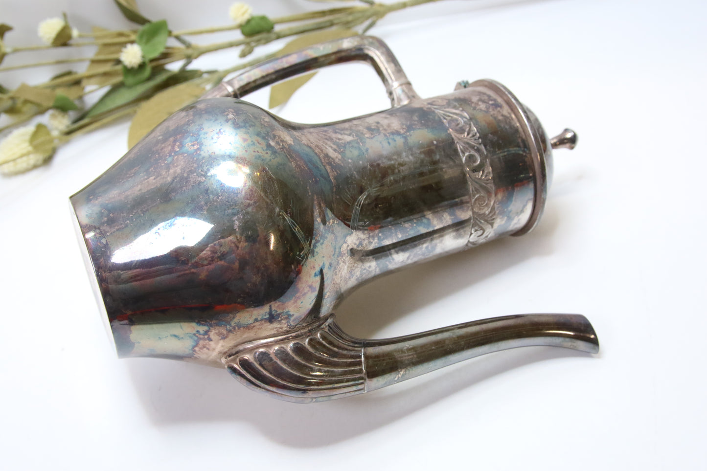 Vintage Hopeoitu Kannu