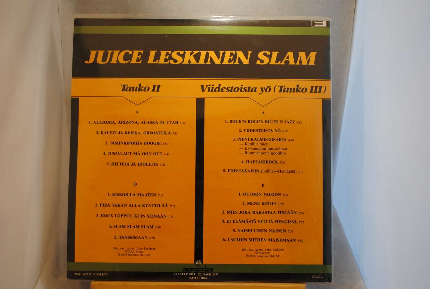 Juice Leskinen Slam Tauko 2 Viidestoista yö Tupla Lp-levy