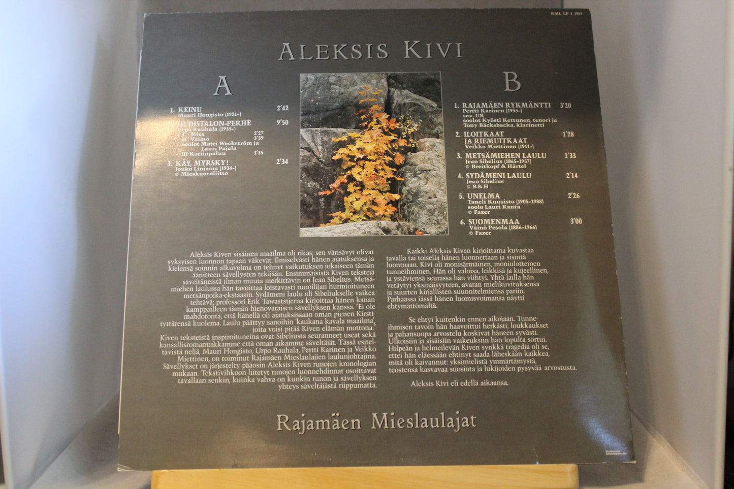 Rajamåen mieslaulajat Aleksis Kivi lp-levy