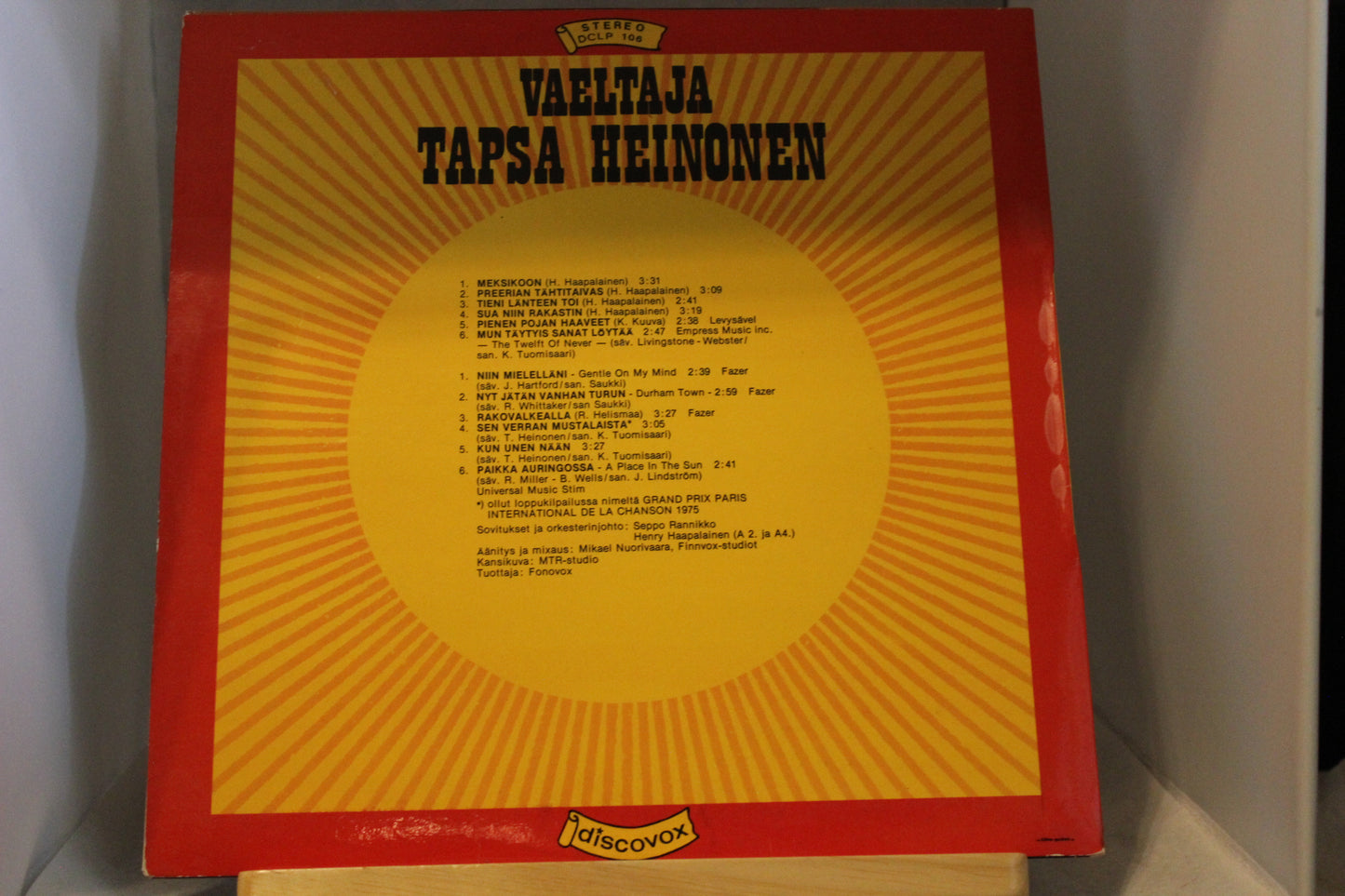 Tapsa Heinonen Vaeltaja lp-levy