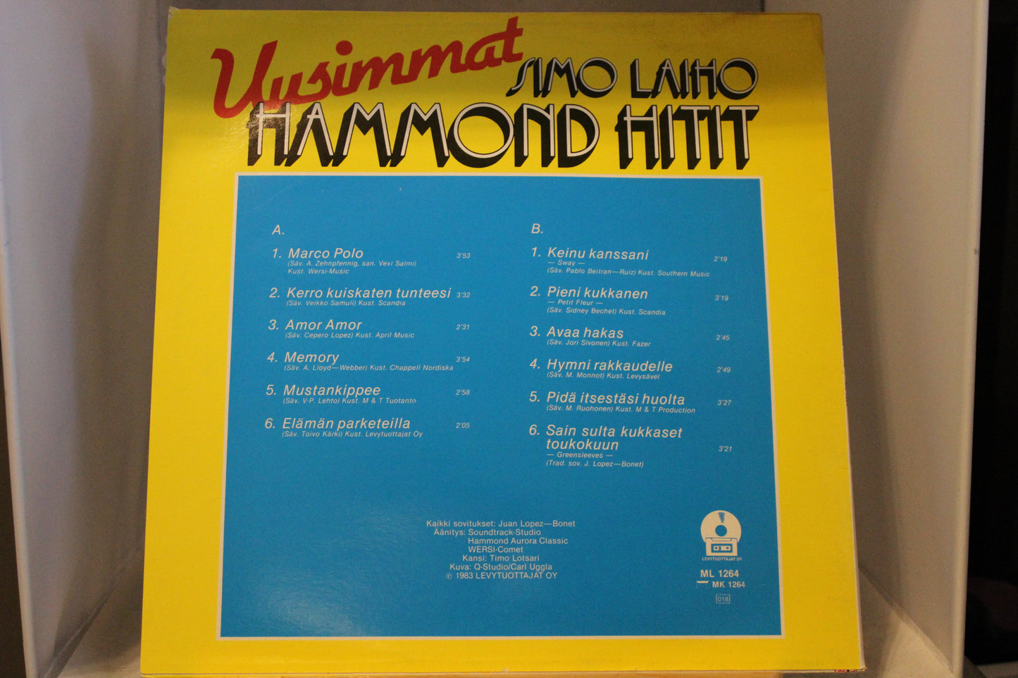 Simo Laiho Uusimmat Hammond Hitit lp-levy